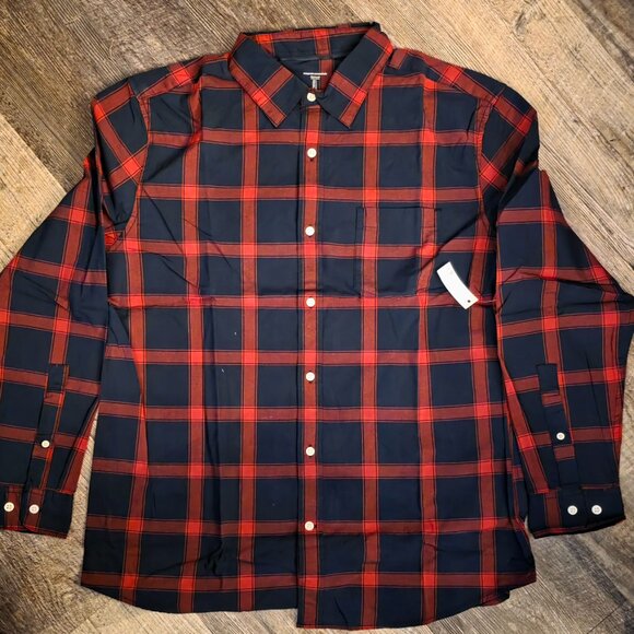 2-Pack NWT Men's Flannel Shirts - Large Plaid Button Down Bundle - Picture 2 of 6